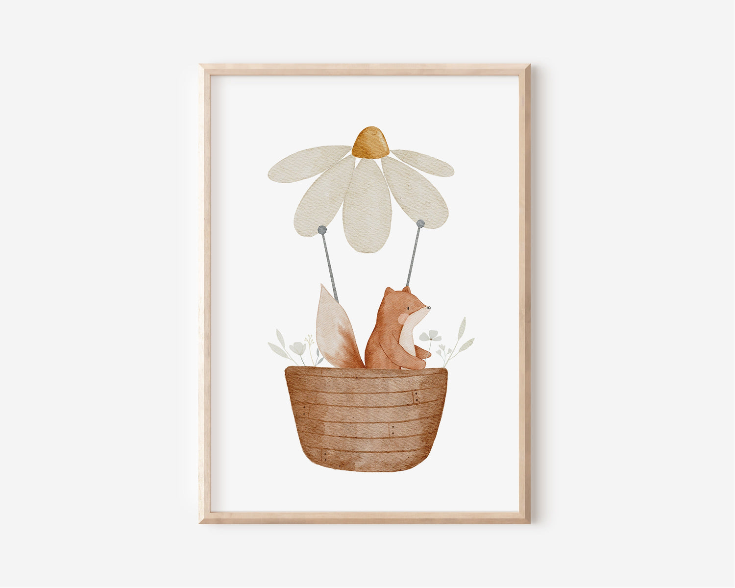 Poster Set Tiere im Heißluftballon / A4, A3, A2