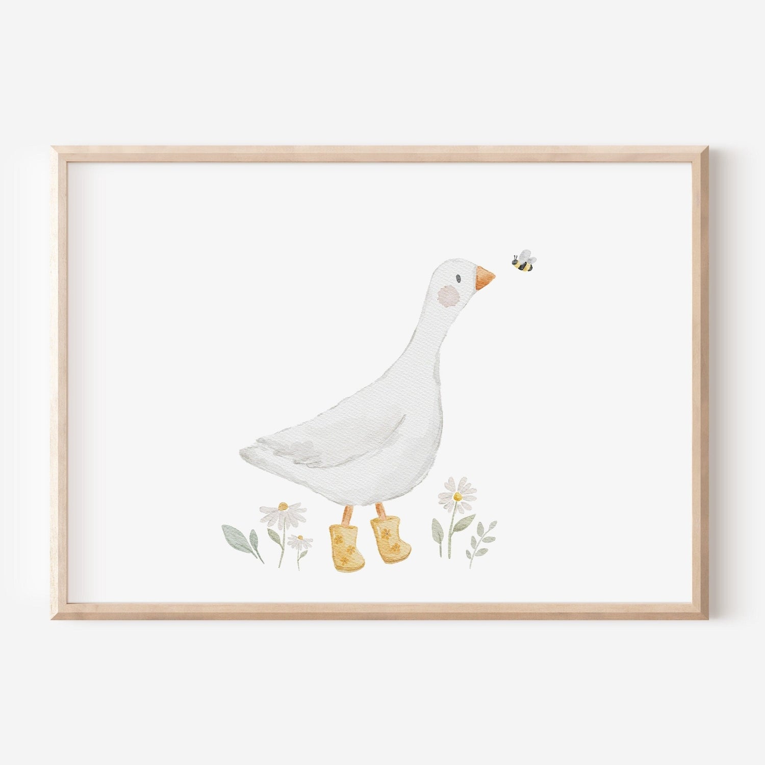 Poster Gans mit Schuhen / A4, A3 &amp; A2