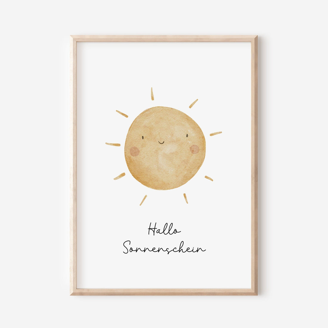 Poster &quot;Hallo Sonnenschein&quot; mit Sonne / A4 &amp; A3