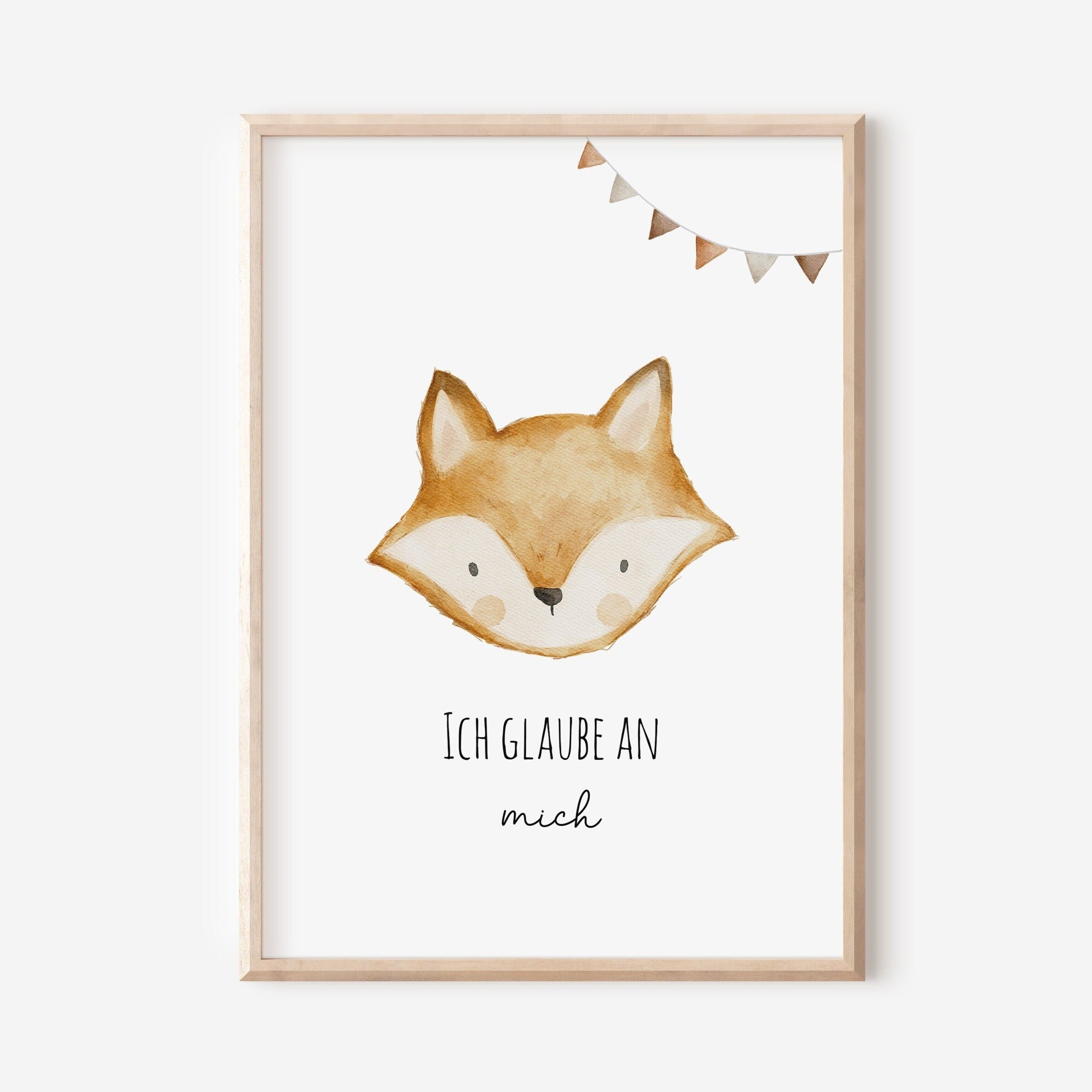Poster mit Fuchs &quot;Ich glaube an mich&quot; / A4 &amp; A3