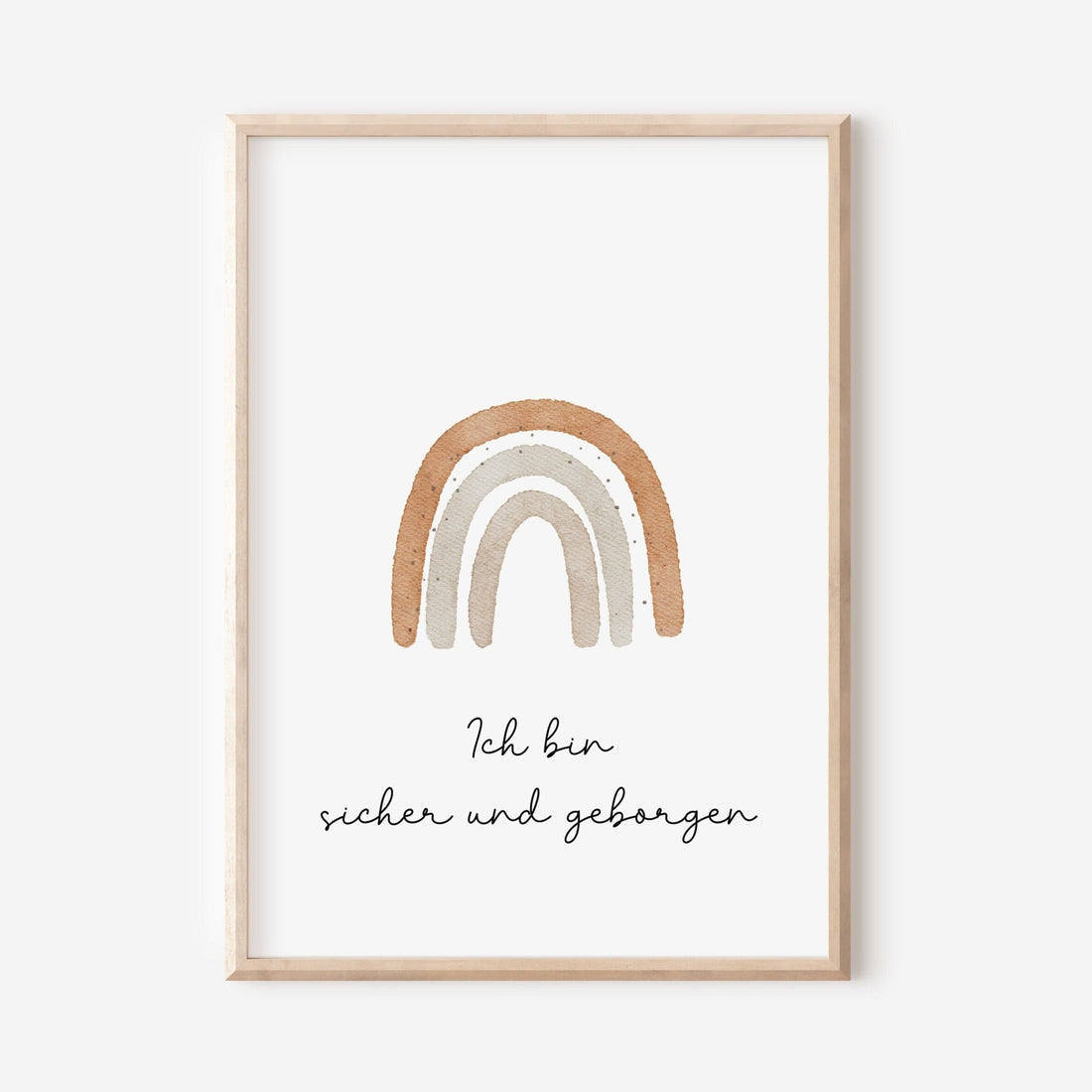 Poster Regenbogen "Ich bin sicher und geborgen" / A4 & A3