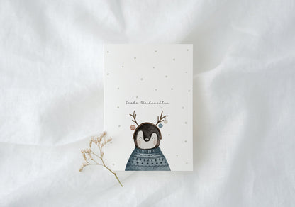 Weihnachtskarte Pinguin
