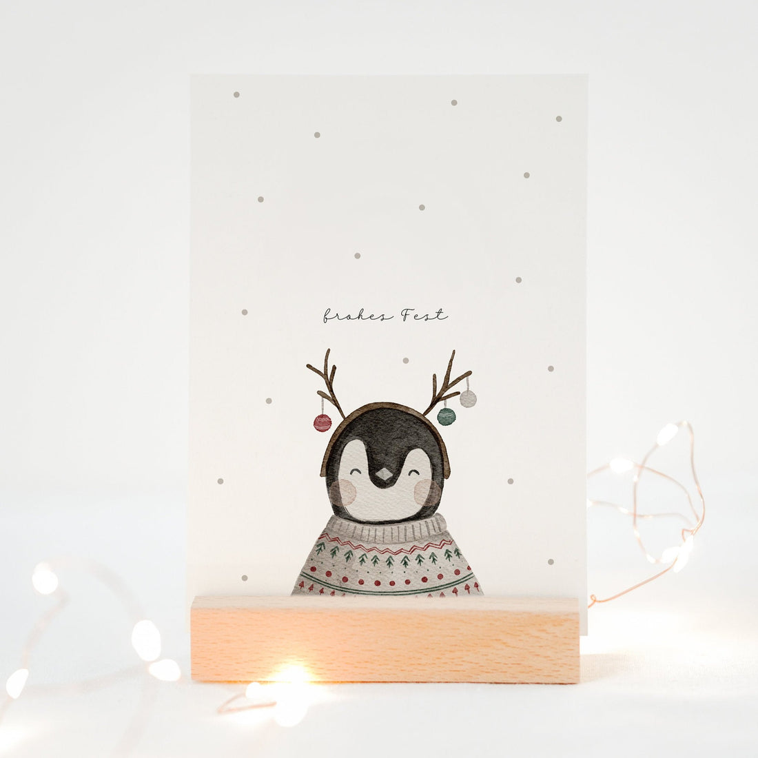 Weihnachtskarte Pinguin