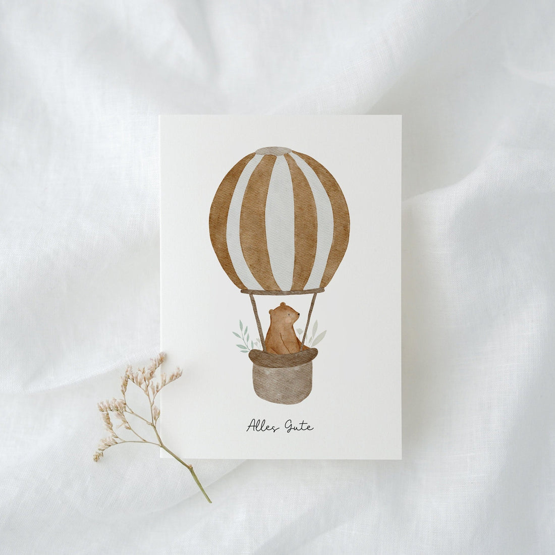 Karte Heißluftballonbär Bero "Alles Gute"