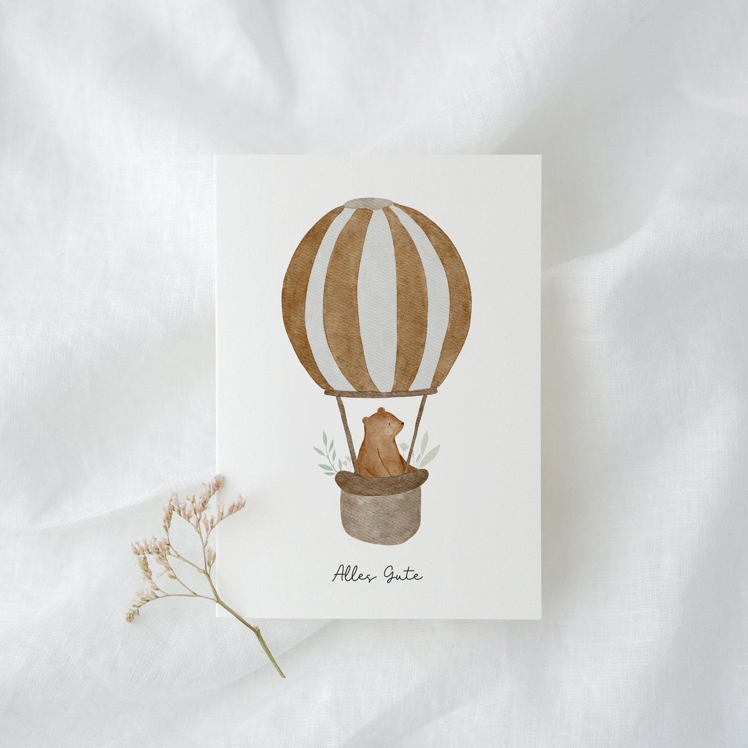Karte Heißluftballonbär Bero "Alles Gute"