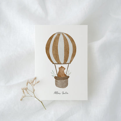 Karte Heißluftballonbär Bero "Alles Gute"