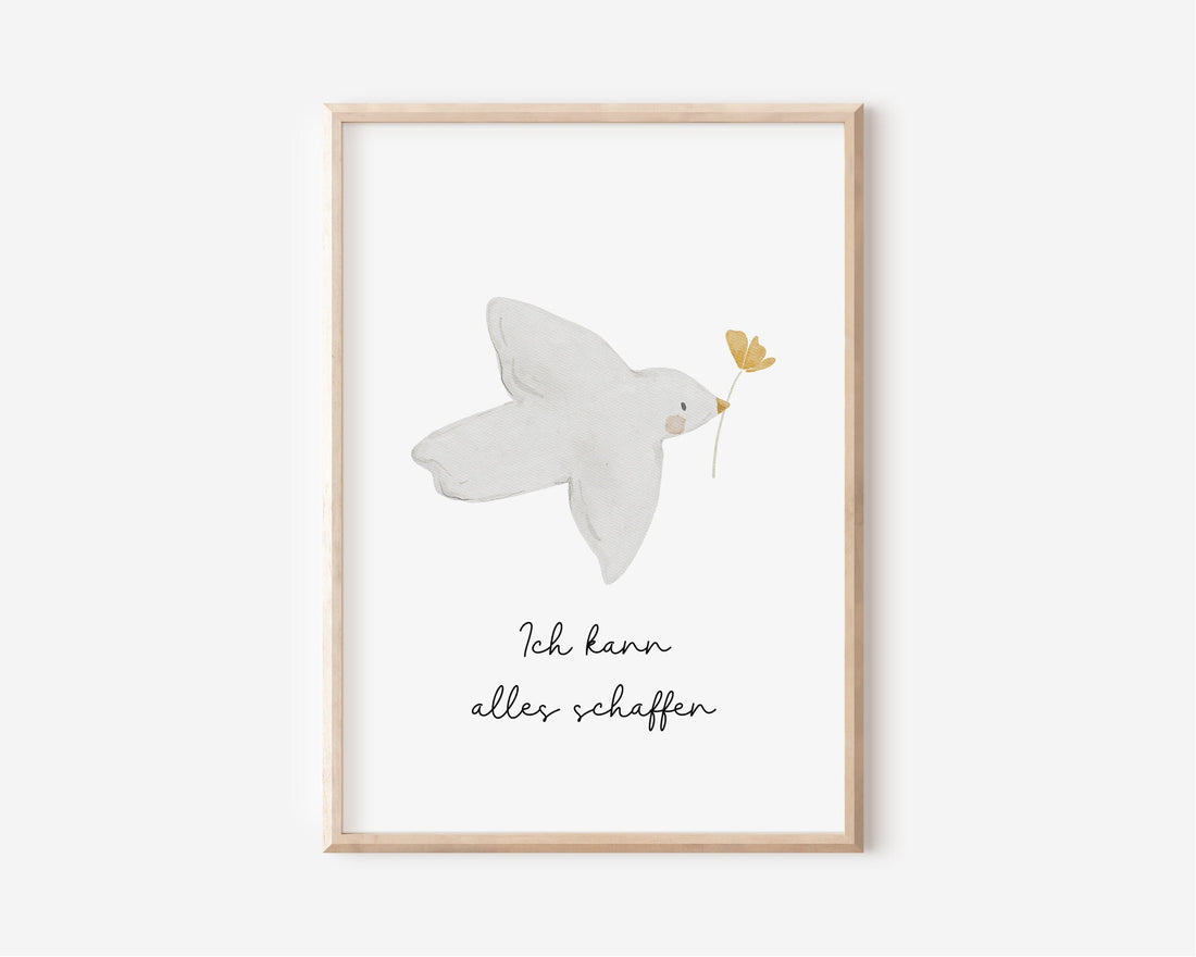 Poster Vogel "Ich kann alles schaffen" / A4 & A3