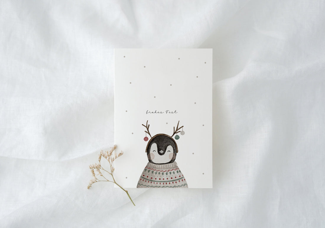 Weihnachtskarte Pinguin