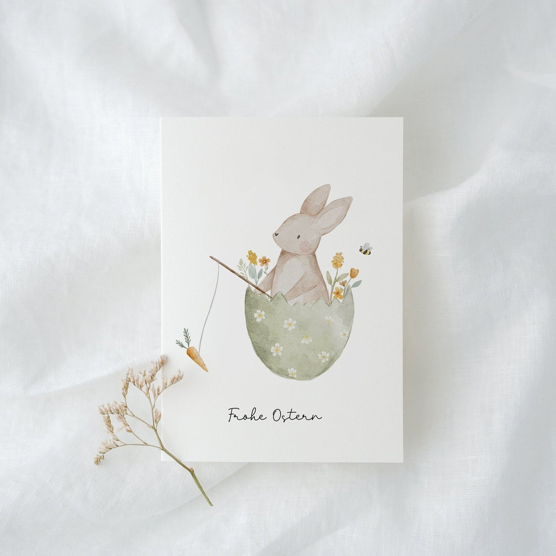 Osterkarte Hase im Osterei