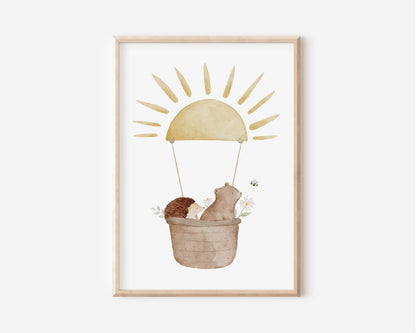 Poster Sonnenheißluftballon / A4 &amp; A3