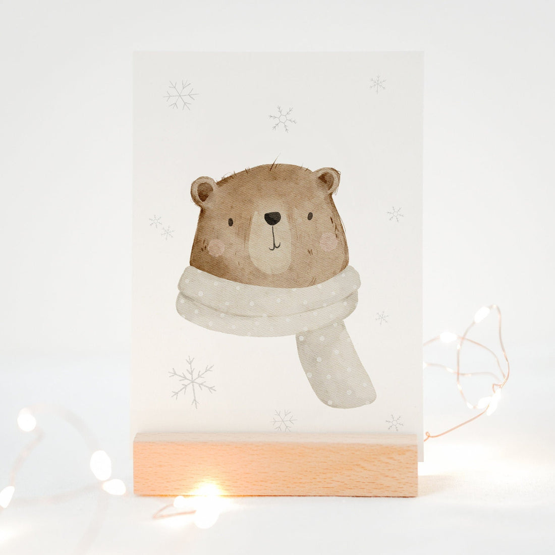 Weihnachtskarte Bär mit Schal