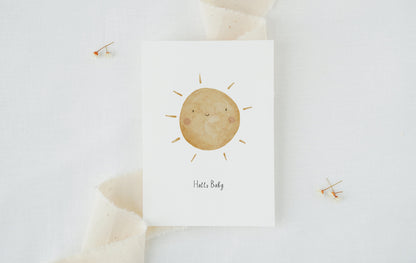 Karte mit Sonne &quot;Hallo Baby&quot;
