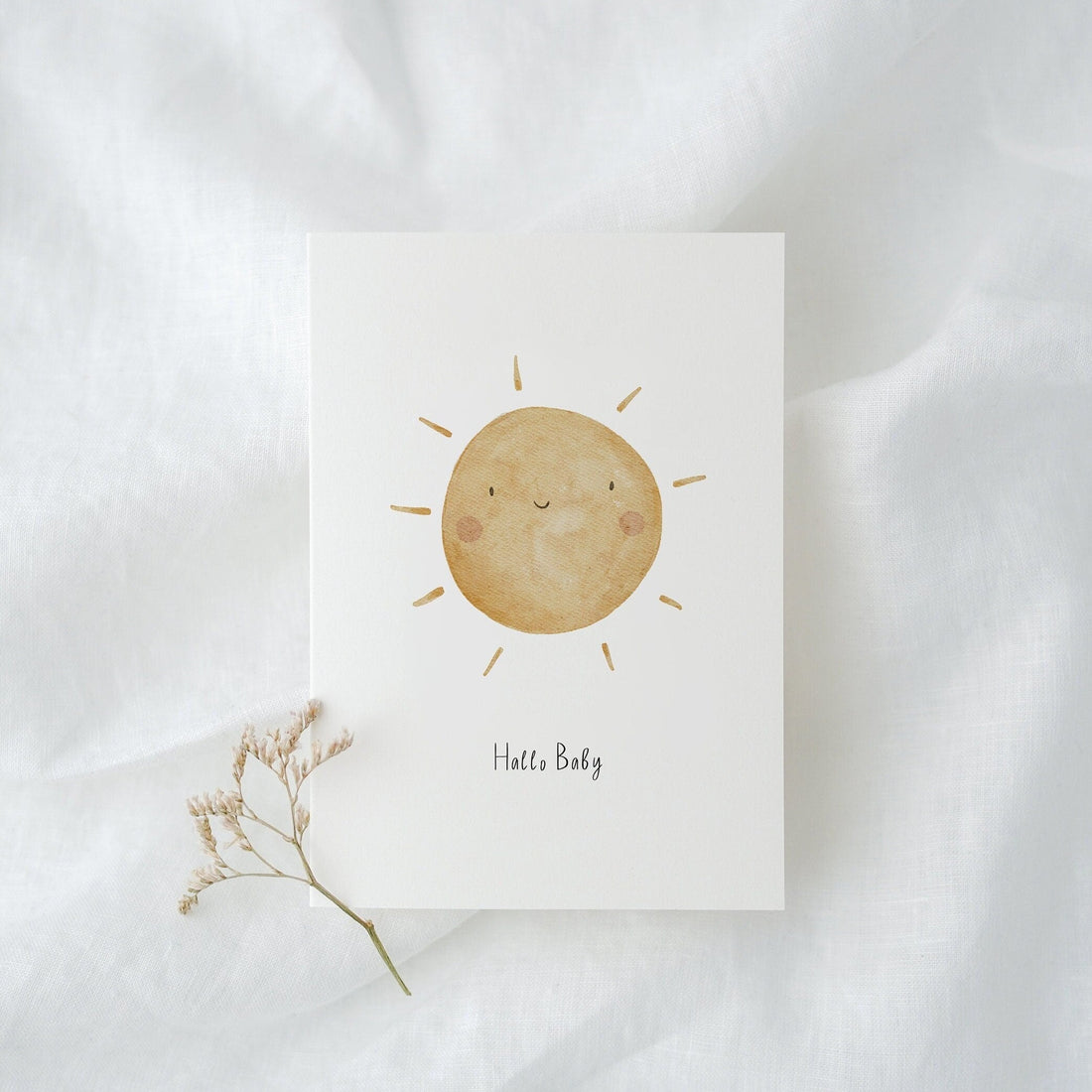 Karte mit Sonne &quot;Hallo Baby&quot;