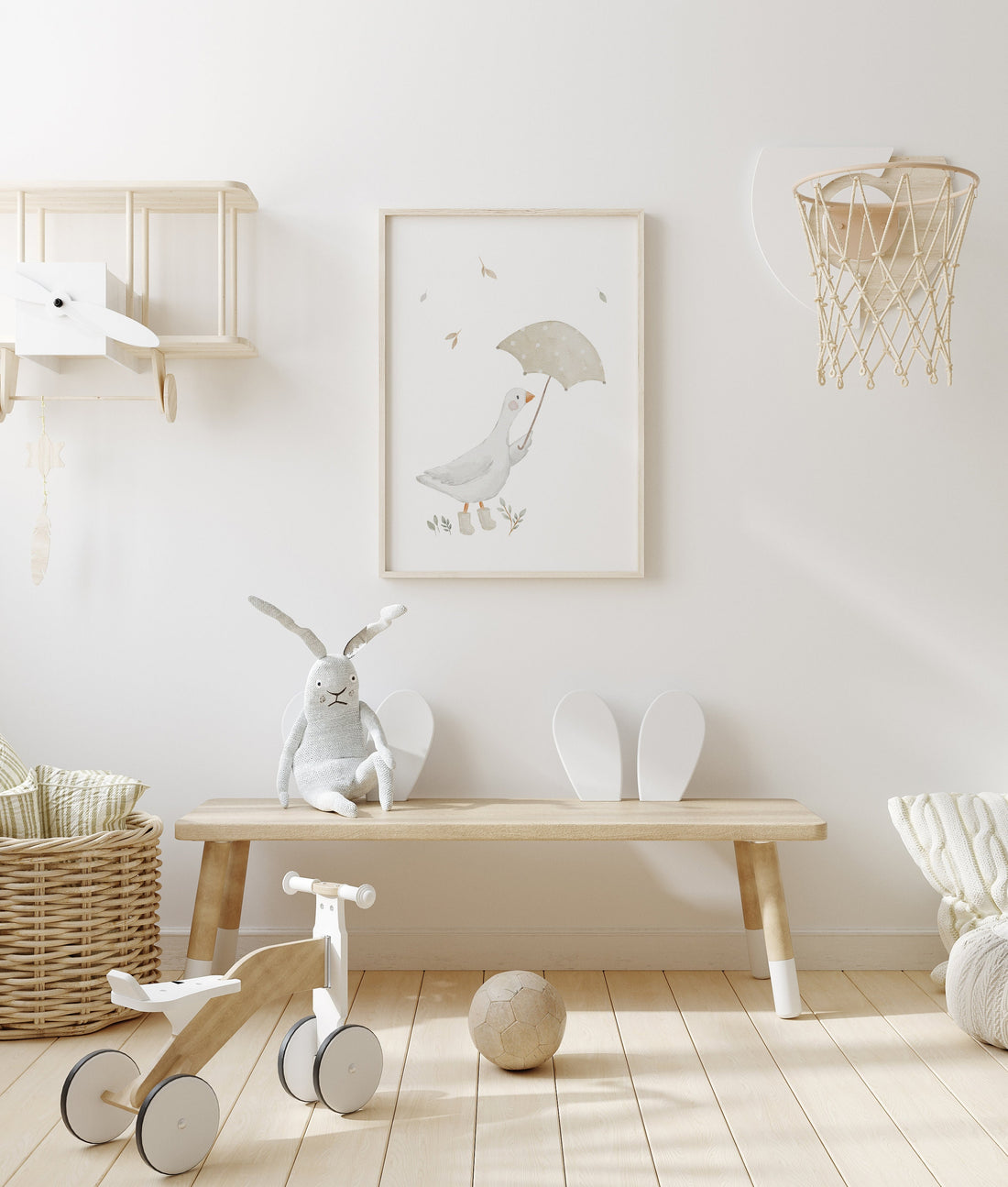 Poster Gans mit Regenschirm / A4 &amp; A3