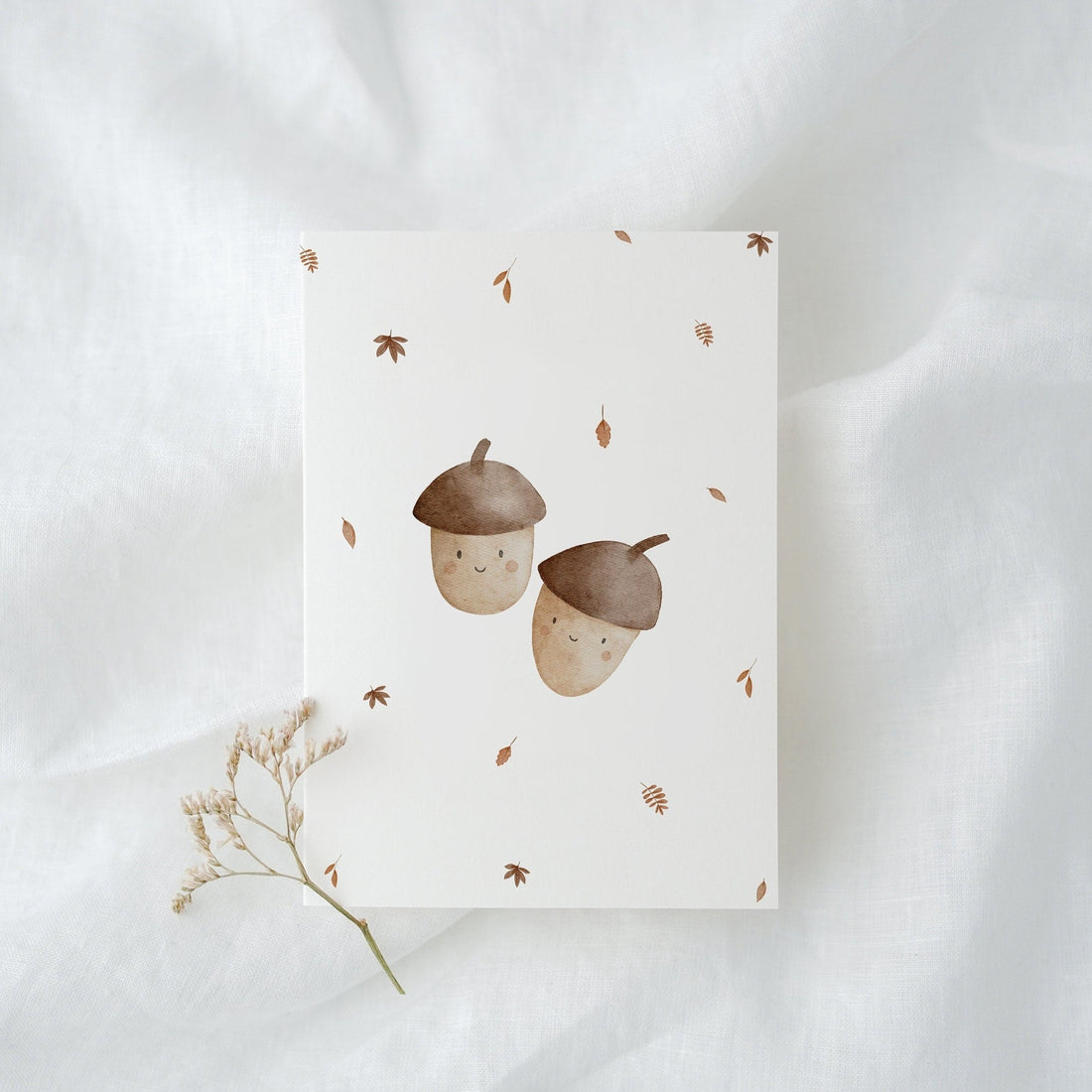 Karte Eicheln im Herbst