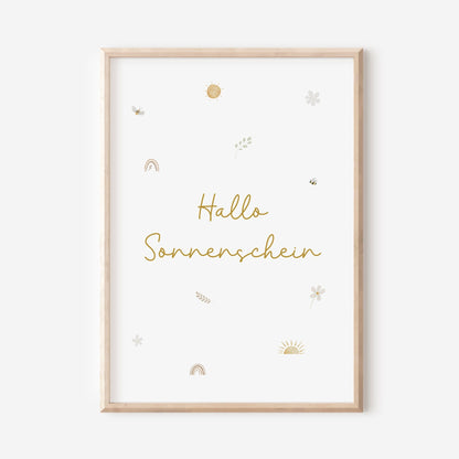 Poster &quot;Hallo Sonnenschein&quot; / A4 &amp; A3